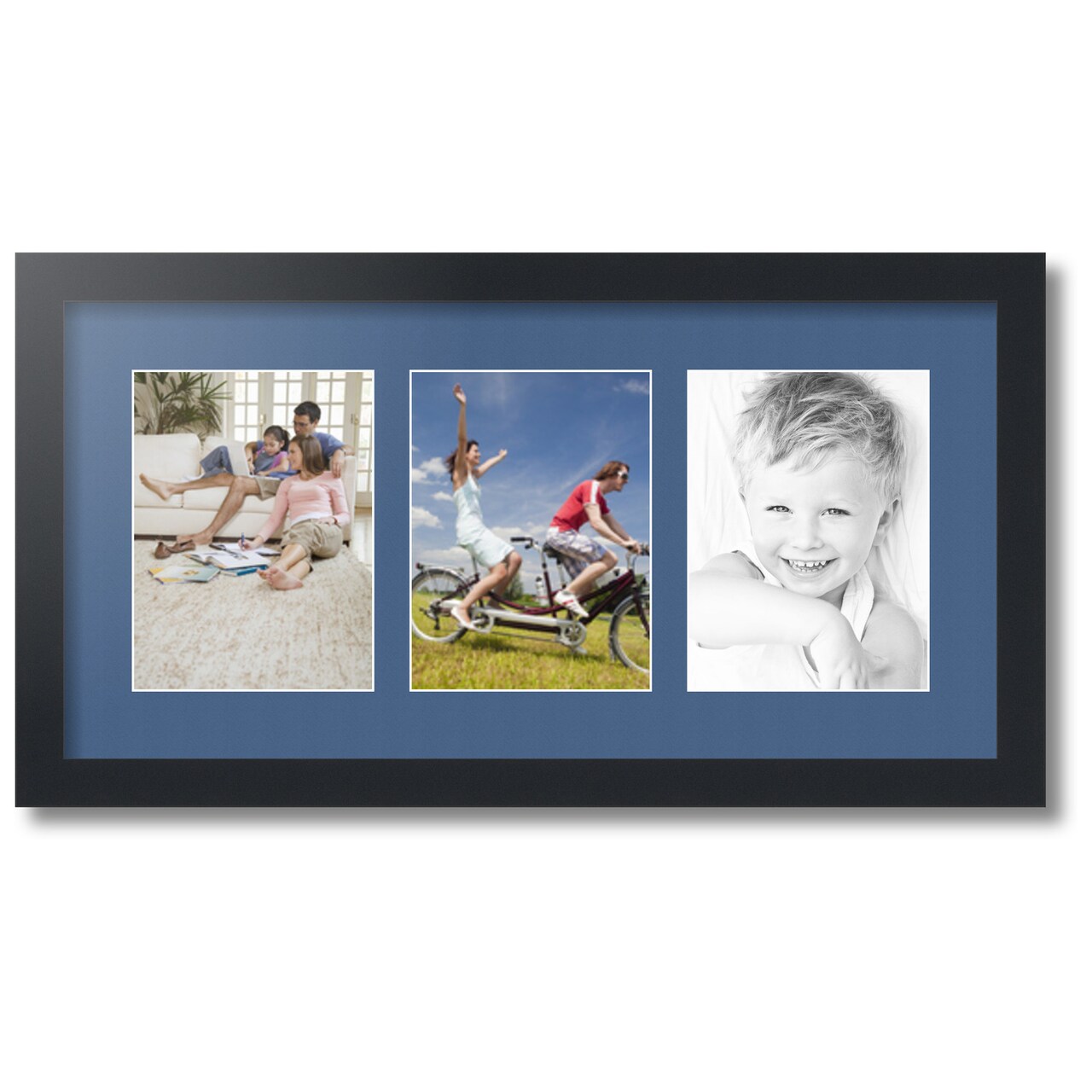 ArtToFrames Collage Photo Picture Frame with 3 - 6x8 inch Openings, Framed in Black with Over 62 Mat Color Options and Plexi Glass (CSM-3926-782)